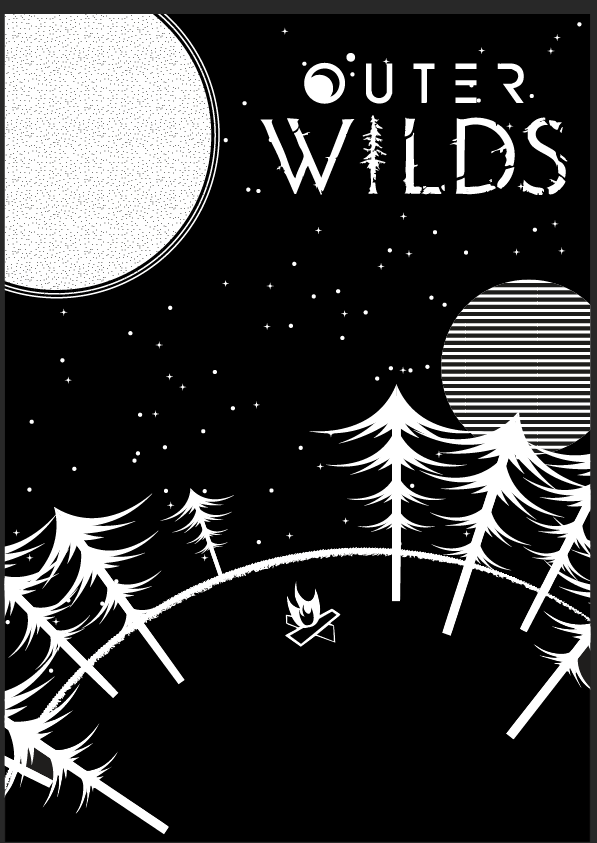 Cartel con ambientación espacial de The Outer Wilds