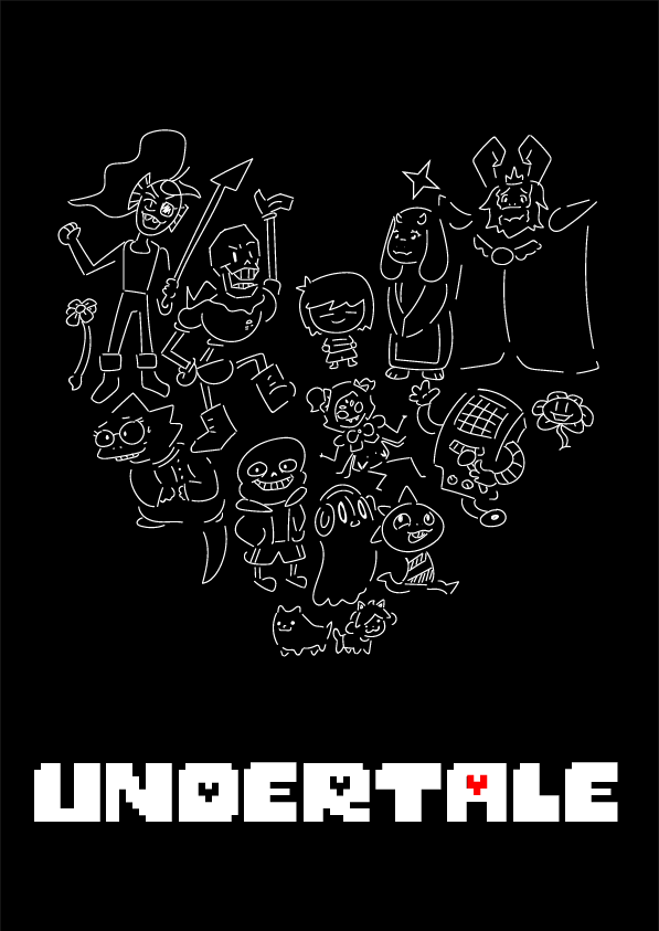 Personajes de Undertale formando un alma