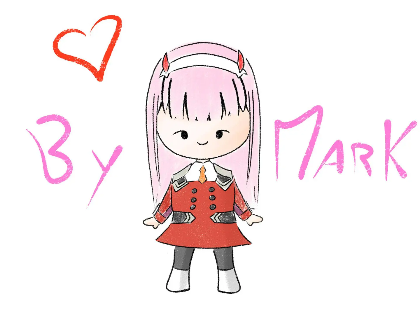 ilustracion de 02 de Darling in the Franxx