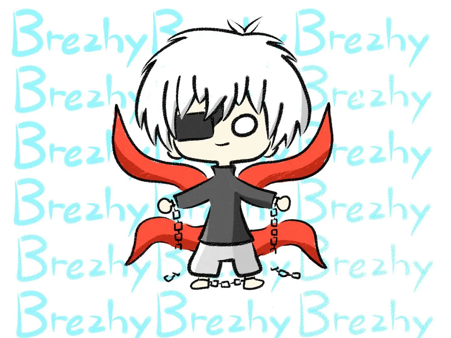 Ilustración de Kaneki de Tokyo Ghoul chibi