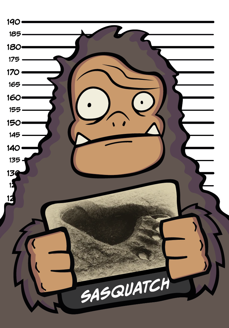 Ilustración de Pie grande siendo detenido
